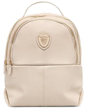 Blauer Mochila Con Placa Del Logo - Neutro