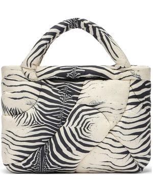 Roberto Cavalli Medium Firenze Zebra-Print Quilted Tote Bag - White