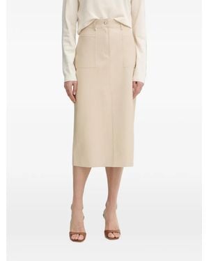 Morgan Straight Midi Skirt - Natural