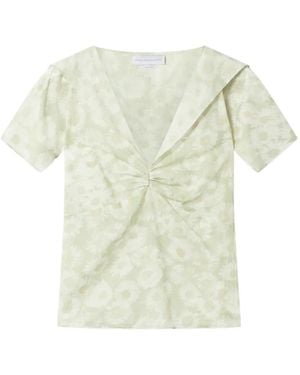 Stella McCartney Daisy Floral-Print Ruched-Detail Top - White