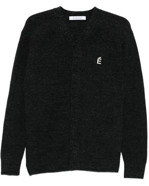 Etudes Studio Cardigan Côtelé À Col V - Noir