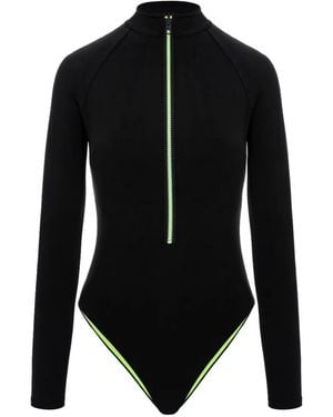 Noire Swimwear Maillot De Bain À Manches Longues - Noir