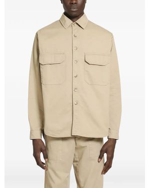 White Sand Cotton Shirt Jacket - Natural