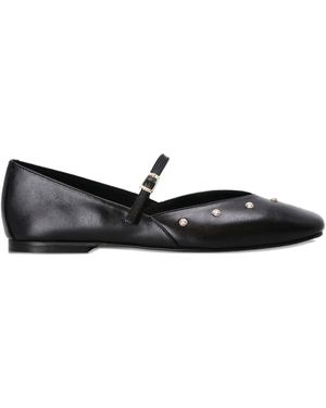 Kotris Sandals Buckle-Strap Studded Ballet Flats - Black
