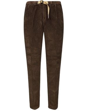 White Sand Corduroy Drawstring Trousers - Brown