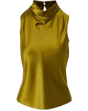 Veronica Beard Cowl Neck Top - Green