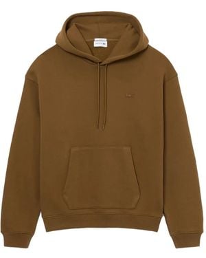 Lacoste Logo-Embroidered Hoodie - Natural