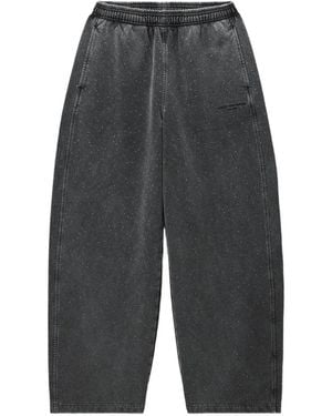 Alexander Wang Mid-Rise Oversized Joggers W/ All-Over Hotfix - Grey