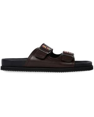 Paul Smith Sandales En Cuir À Boucles - Black