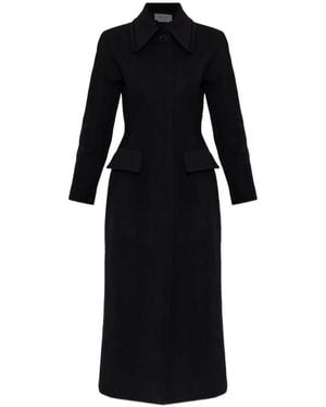 McQueen Abrigo Con Detalle De Corsé - Negro