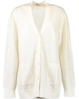 Michael Kors Cardigan mit Pailletten - Weiß