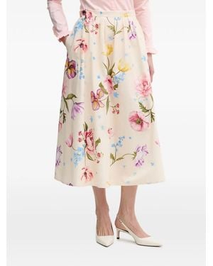 Ouí Floral-Print Midi Skirt - Multicolour