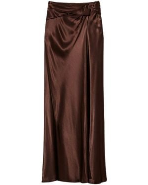 Twinset Draped Satin Skirt - Brown