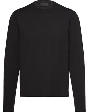 Prada プラダ ロゴ ロングtシャツ - ブラック