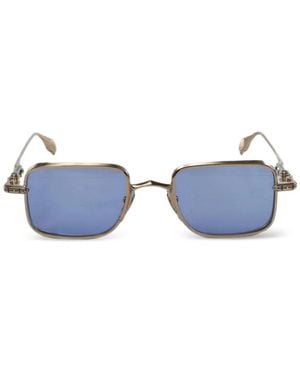 Chrome Hearts Engraved Square-Frame Sunglasses - Blue