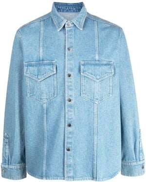 Nanushka Button-Up Denim Shirt - Blue