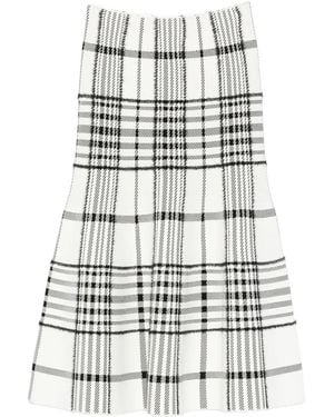 Brandon Maxwell Rory Knit Skirt - White