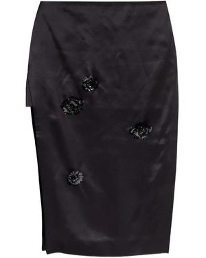 CASABLANCA Floral-Detail Midi Skirt - Blue