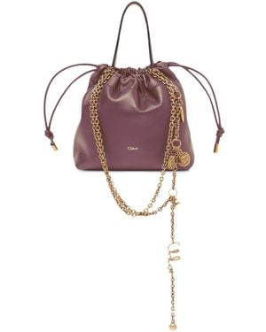 Chloé Mini Icons Drawstring Shoulder Bag - Red