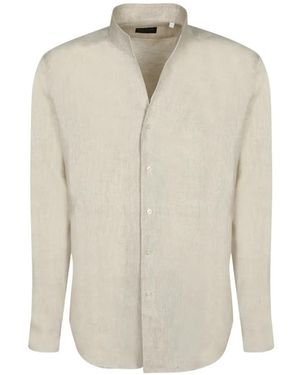 Dell'Oglio Chemise À Col Mao - White