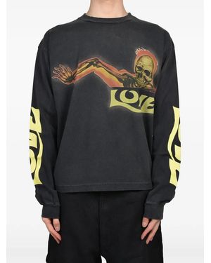 JUN/NAKAYAMA Graphic-Print Long-Sleeve T-Shirt - Grey