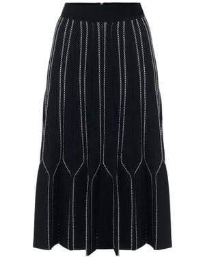 Elisabetta Franchi Falda De Punto Origami - Negro