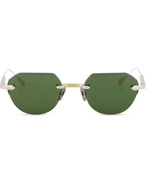 Lunetterie Generale Grand Prix Geometric-Frame Sunglasses - Green