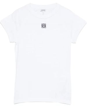 Loewe T-Shirt Mit Logo-Stickerei - Weiß