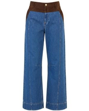 Cinq À Sept Dillon Contrast-Panel Jeans - Blue