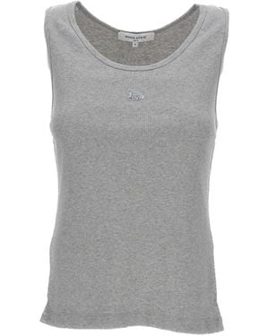 Maison Kitsuné Cut-Out-Detail Top - Grey