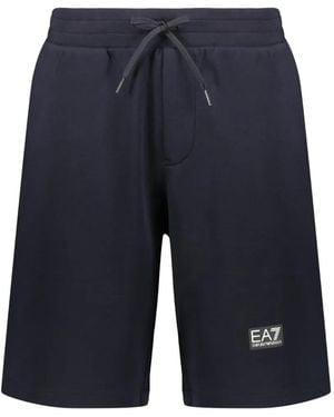 EA7 Short À Patch Logo - Bleu