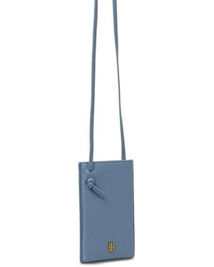By Malene Birger Knotted Leather Phone Bag - Blue