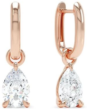 LOEV Pendientes Allday en oro rosa de 14 ct con diamante - Blanco