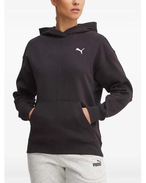 PUMA Logo-Embroidered Hoodie - Black