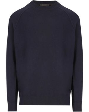Loro Piana Ribbed Crew-Neck Sweater - Blue