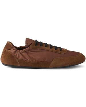 Prada Collapse Re-Nylon Sneakers Aus Wildleder - Braun