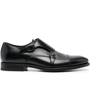 Henderson Side-Buckle Leather Monk Shoes - Black