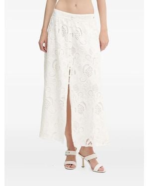 Guess Broderie Anglaise Midi Skirt - White