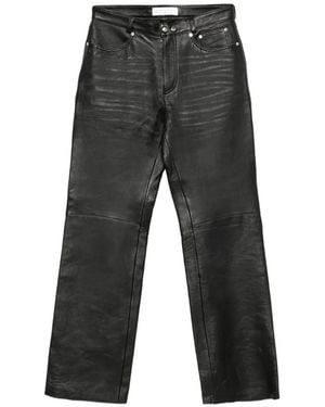 Our Legacy Pantalon Carlson Cut En Cuir - Grey