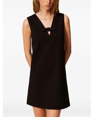 Twinset Bow-Detail Sleeveless Mini Dress - Black