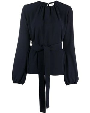 P.A.R.O.S.H. Gathered Tie-Waist Blouse - Blue