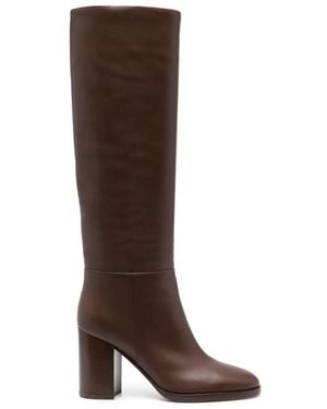 Gianvito Rossi 85Mm Leather Boots - Brown