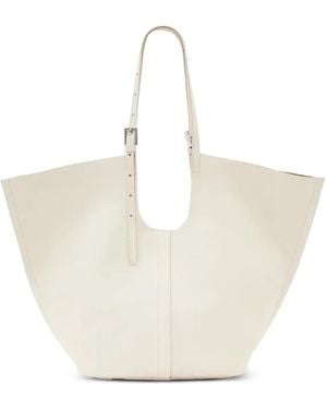 AllSaints Ara Buckle-Fastening Tote Bag - White