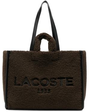 Lacoste Grand Sac À Main Shopping À Logo Brodé - Black