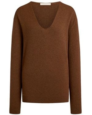 12 STOREEZ V-Neck Jumper - Brown