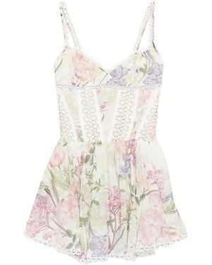 Charo Ruiz Gardenia Floral-Print Mini Dress - White