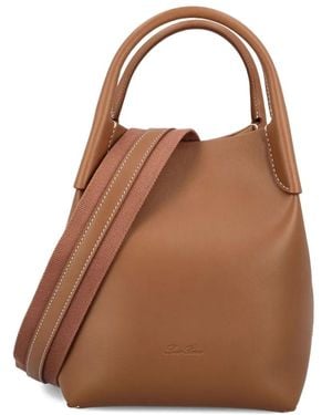 Loro Piana Ring-detail Calfskin Shoulder Bag - ブラウン