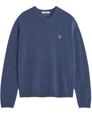 Maison Kitsuné Fox Head Wool Jumper - Blue