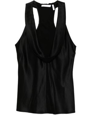 Helmut Lang U-Neck Silk Top - Black