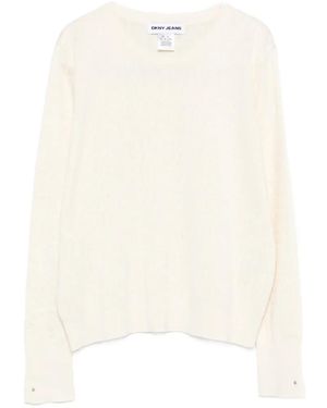DKNY Logo-Detail Long-Sleeve Jumper - White